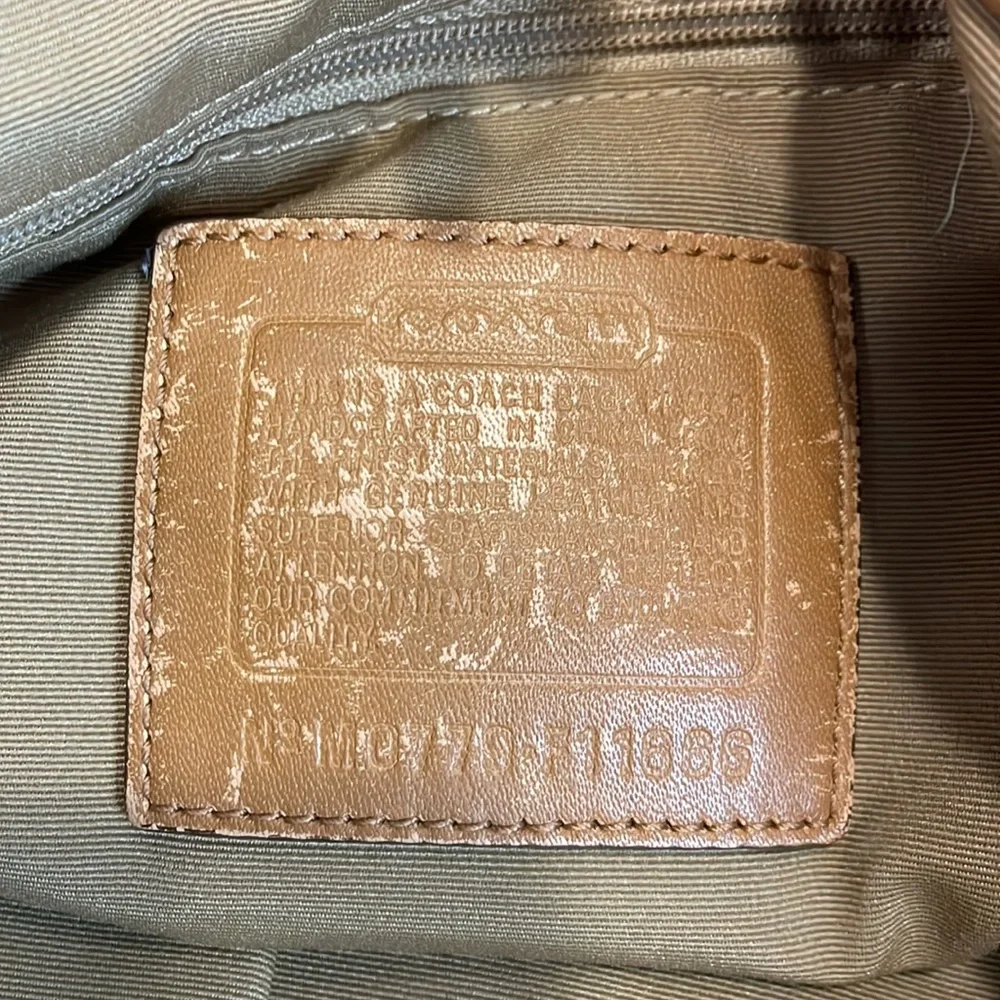 Coach Signature Canvas & Leather Hobo Shoulder Tote Bag_13